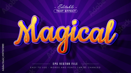 golden magical text, editable text effect.