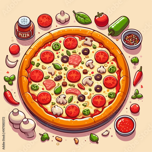 pizza vector illustration