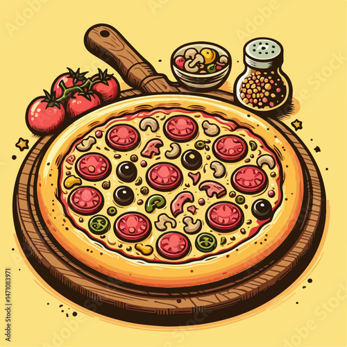 pizza vector illustration