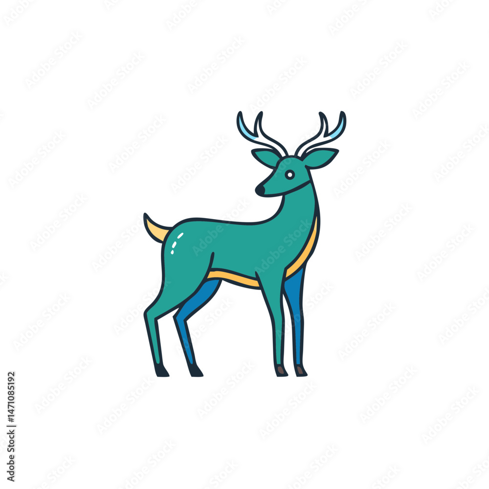 Obraz premium Wild deer isolated vector illustration