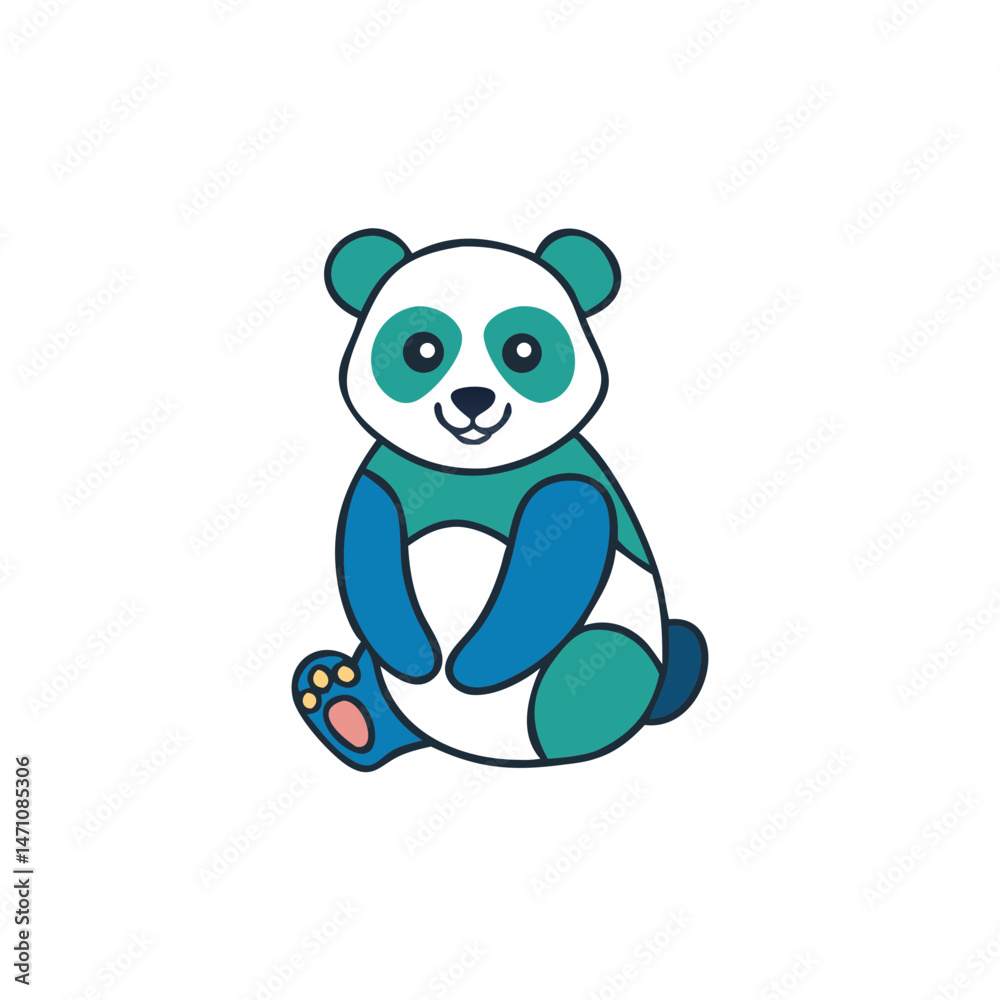 Naklejka premium Panda bear animal vector illustration