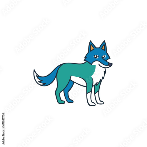 Grey wolf on white vector illustration