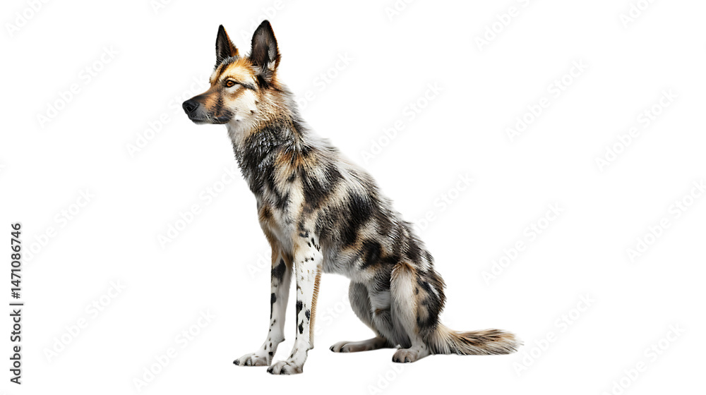 Fototapeta premium A wild dog with a transparent background.