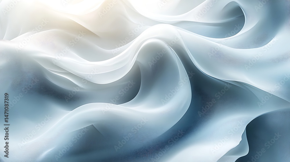 Obraz premium Soft white texture with layered mesh waves high resolution picture