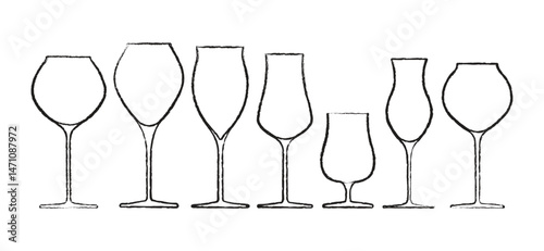 Set Wing Glass Art Grunge Line
