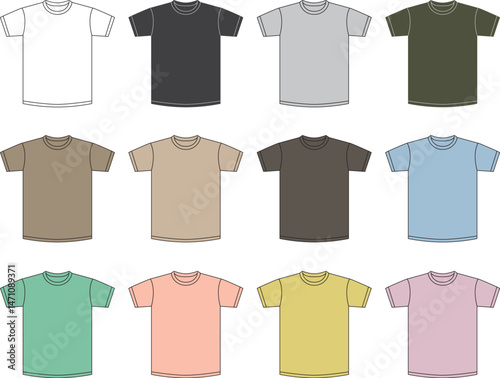 Adobe Illustrator ArtworTシャツ　落ち着いたカラー　アースカラー　パステルカラーk