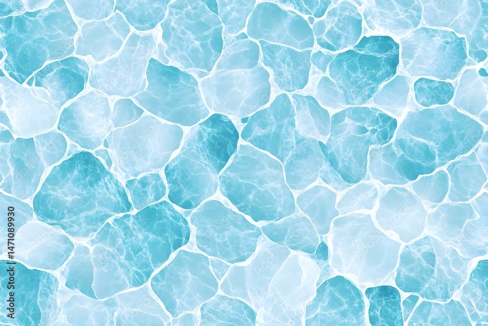 Fototapeta premium A close-up view of rippling, turquoise water, showing the texture of the surface and the way light reflects off the water