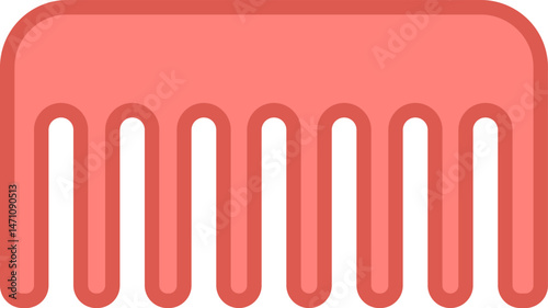 Hair comb icon flat vector for beauty apps