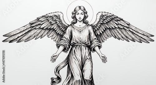 Winged angel illustration photo