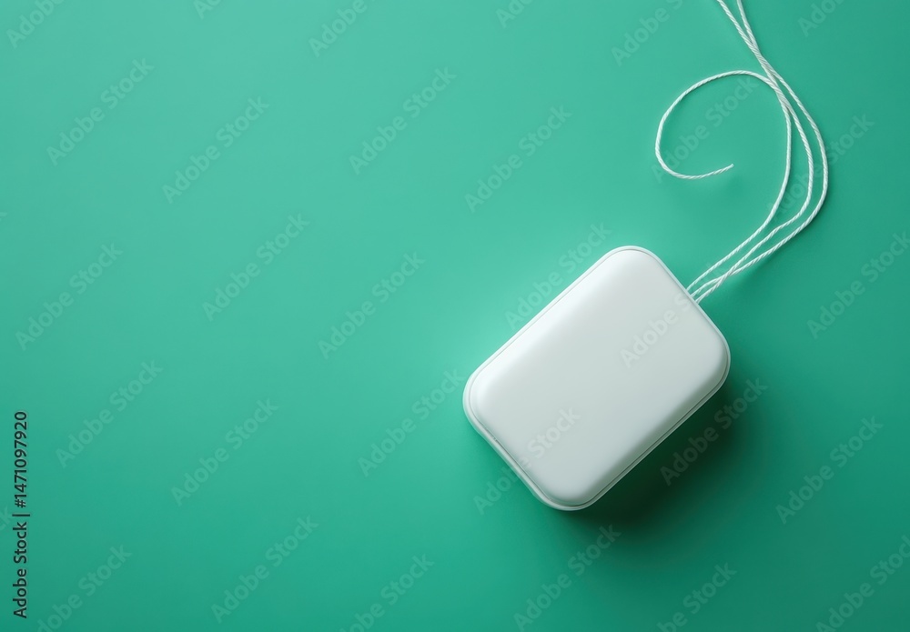 White rectangular container with strings