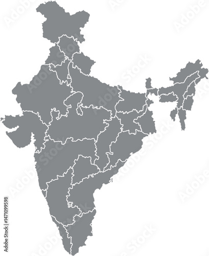 vector india map on white background