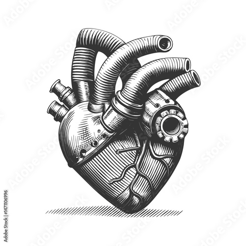 Robotic biomechanical heart with intricate pipes