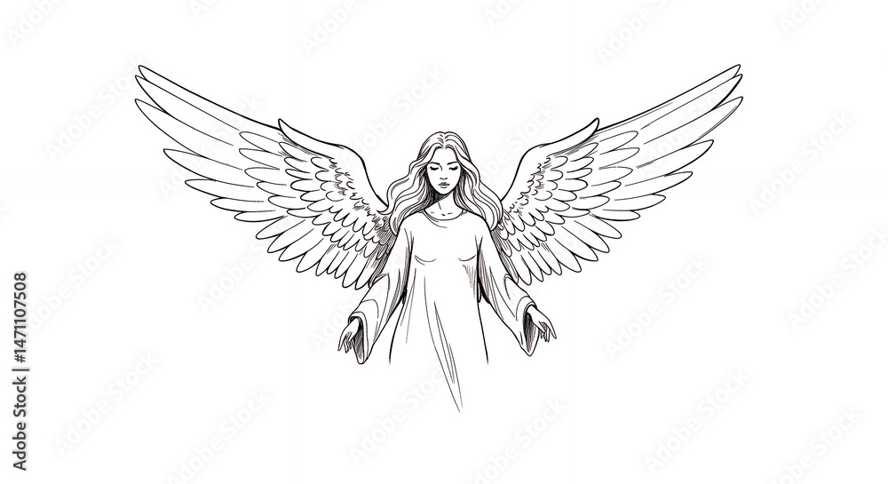 Obraz premium Angel figure illustration