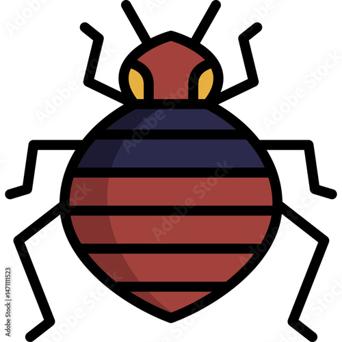 flea icon illustration design with filled outline