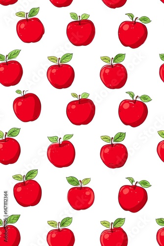Pattern of apples on white background,digital art,wallpaper or website graphics