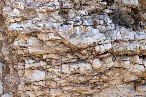 Texture and structure of stone blocks and rocks.