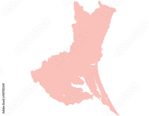 茨城県　地図　ピンク　イラスト