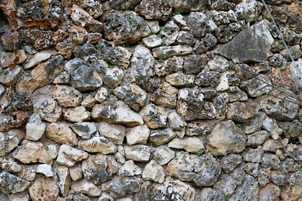 Fototapeta premium Texture and structure of stone blocks and rocks.