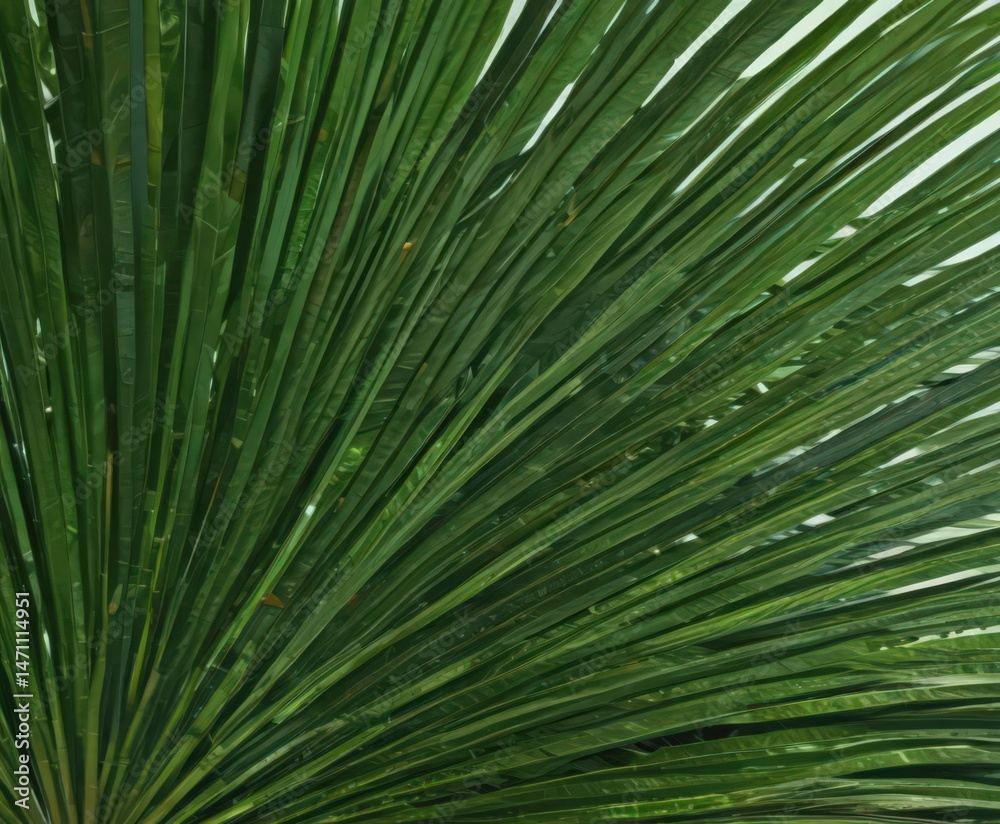 Obraz premium Intricate veined palm frond, vibrant green hues, macro, green leaf texture, natural