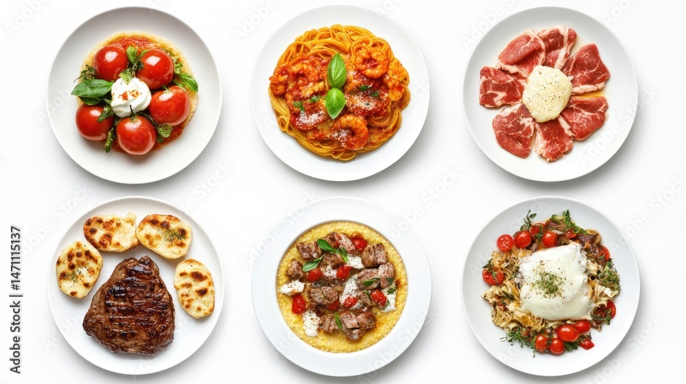 Assorted Italian dishes Assorted Italian dishes