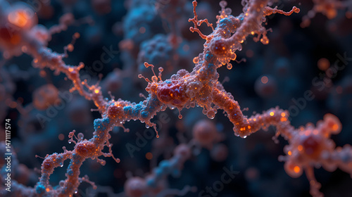 Microscopic Night View: Gluten Protein Disulfide Bonds Forming Between Gliadin and Glutenin