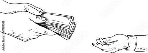 illustration of someone giving money, a sign of bribery, corruption and giving
