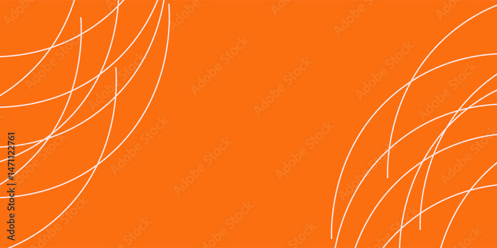 Vector orange line background curve element with white space for text and message design, overlapping layers, vector