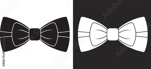 Bow tie vector silhouette, Ribbon bow icon collection, vector bow for present, celebration, gift vector illustration