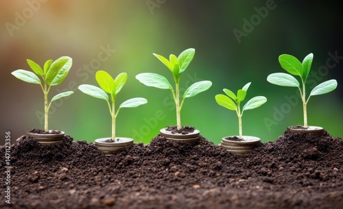 Growing seedlings on coins