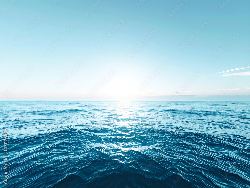Fototapeta premium Endless Ocean Blending into Sky with No Horizon – Surreal Dreamlike Lighting