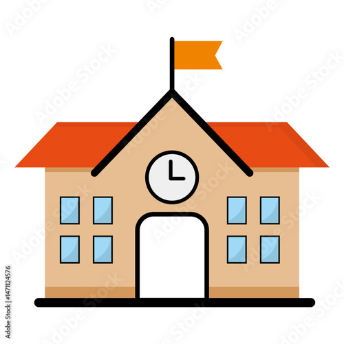 
school building icon vector illustration