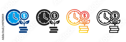 Investment  Icon Set Different Style Collection 