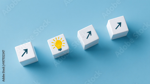 Idea Generation and Growth Conceptual Image with Arrows