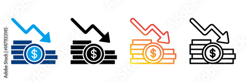 Recession  Icon Set Different Style Collection 