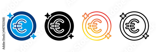Euro  Icon Set Different Style Collection 