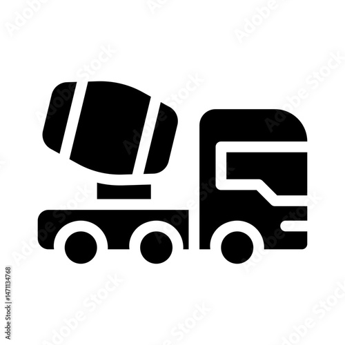 cement truck glyph icon