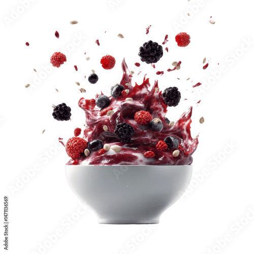 Acai Bowl Explosion Fresh Berries and Granola in a Creamy Delight
