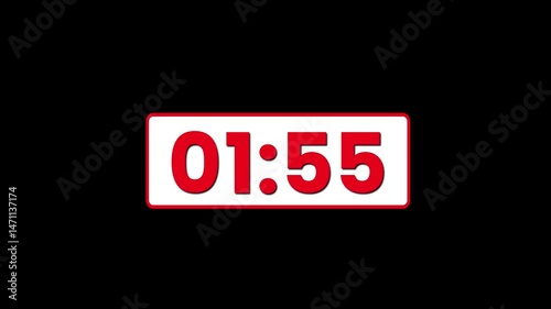 2-Minute Countdown Timer (MM:SS) – After Effects  
120 seconds countdown with red bold numbers 