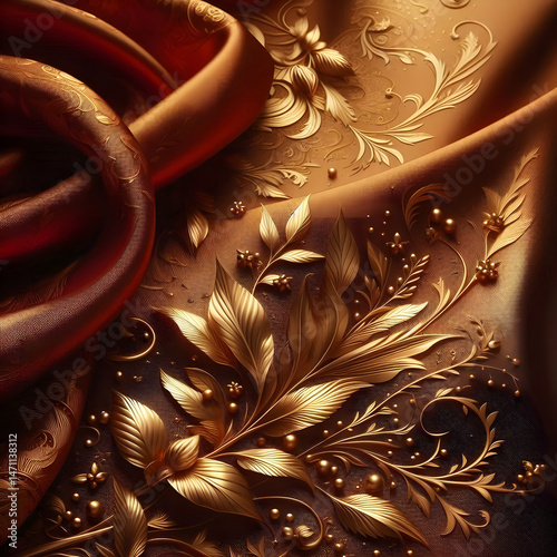 golden purple burgundy red background Silk satin fabric Luxury