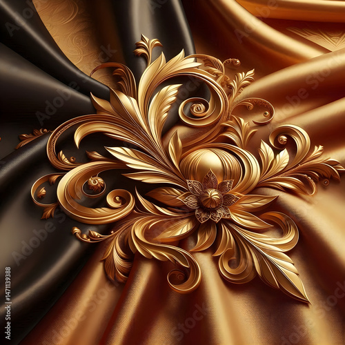 golden purple burgundy red background Silk satin fabric Luxury