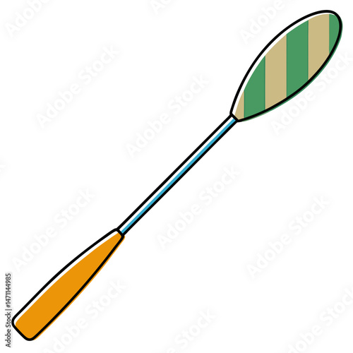 Kayak Paddle Vector , Colorful Water Sports Equipment Illustration