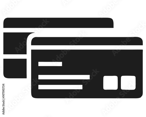 Minimal black vector icon of a credit card with c for financial and payment illustrations