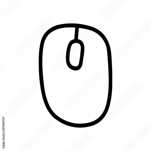 Computer mouse doodle vector icon