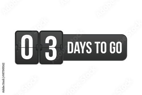 3 DAYS TO GO BLACK ICON DESIGN
