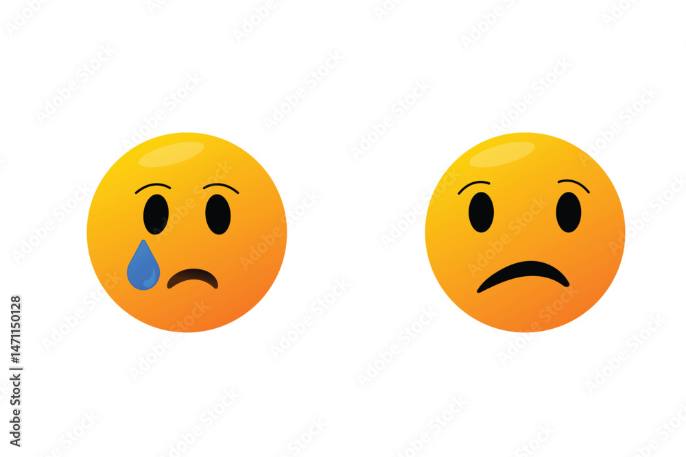 earful Sad Emoji Vector Des
