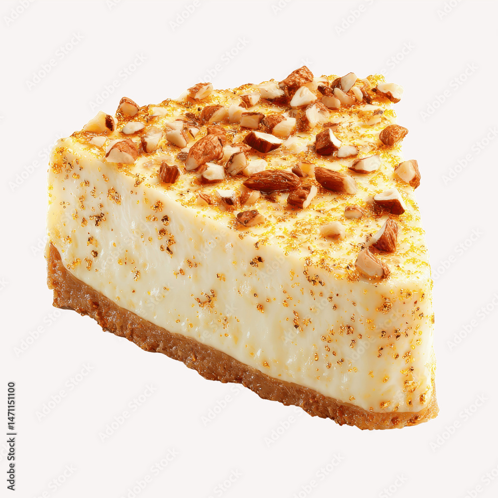 Delicious Almond-Topped Cheesecake Slice Delicious Almond-Topped Cheesecake Slice