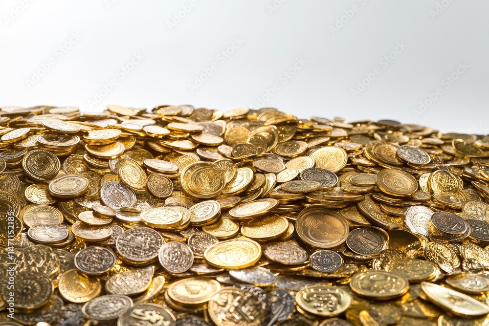 Gold coins piled high Gold coins piled high