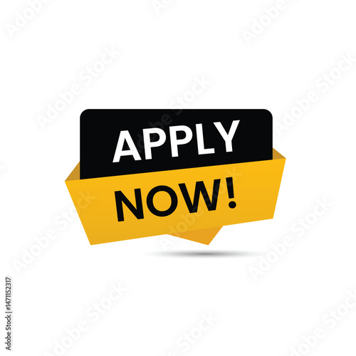 apply now  icon  design wath yellow and black color