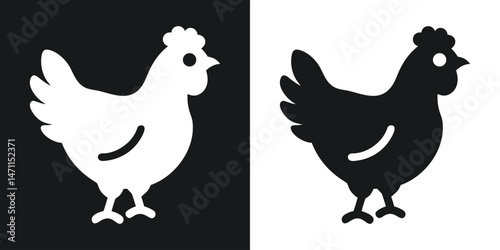 Simple vector illustration of a chicken icon representing poultry or farming concept