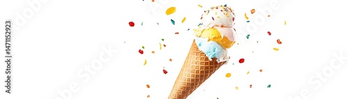 Delicious ice cream cone summer festival food photography bright colors close-up joyful experience
